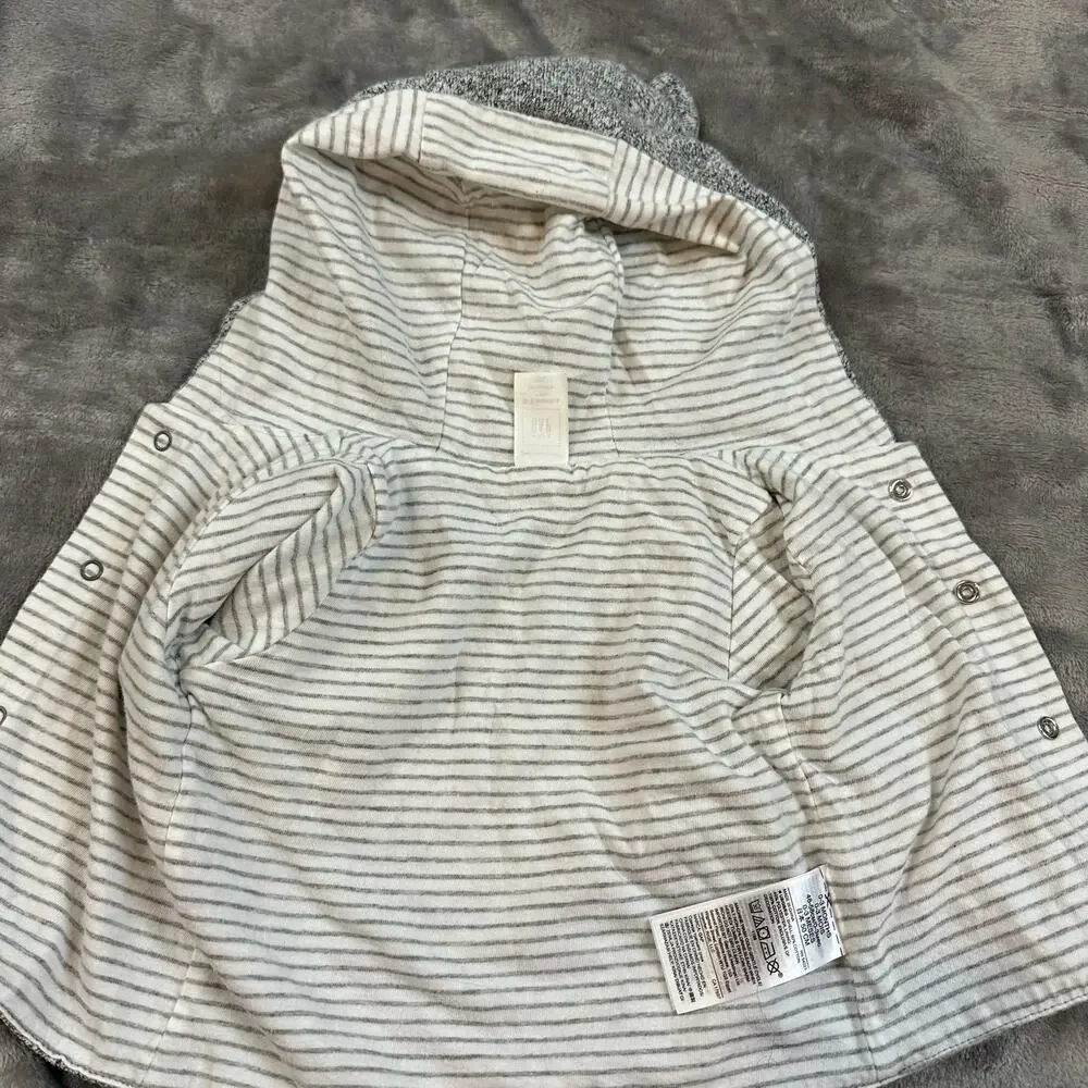 Baby Gap Teddy Bear Ears Knit Hoodie Reversible Stripes Newborn 0-3 Months